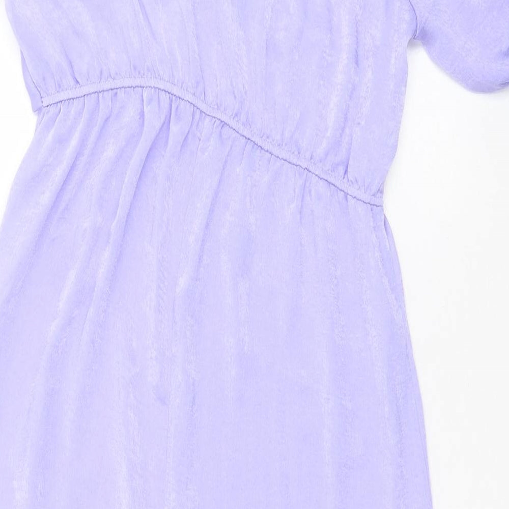 Miss Selfridge Womens Purple  Polyester A-Line  Size 16  V-Neck Pullover