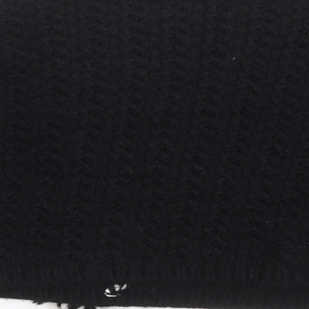 topdhop Womens Black Crew Neck  Acrylic Pullover Jumper Size 6