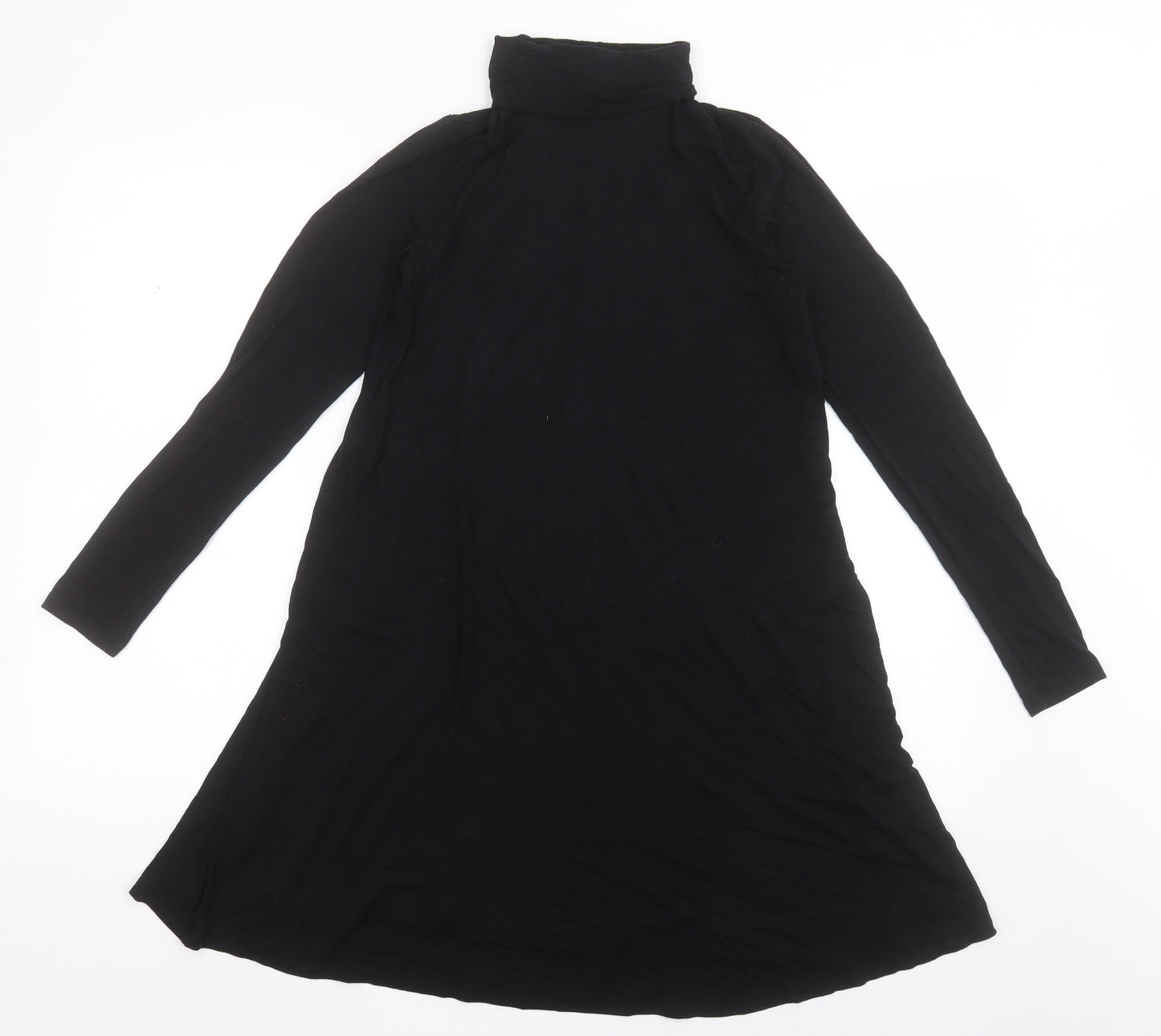 Very Womens Black  Viscose A-Line  Size 8  Roll Neck Pullover