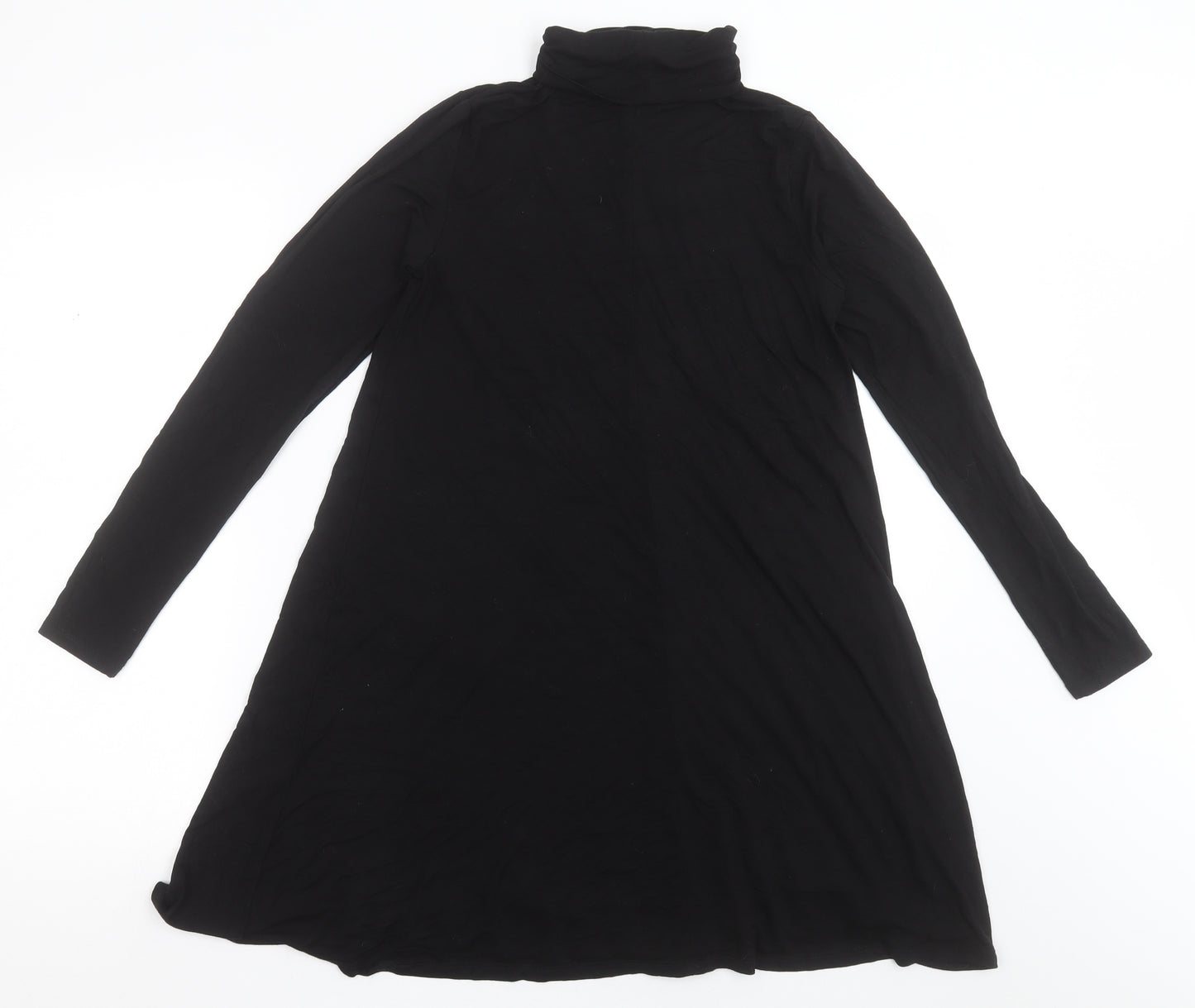 Very Womens Black  Viscose A-Line  Size 8  Roll Neck Pullover