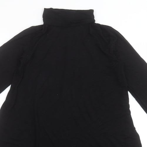 Very Womens Black  Viscose A-Line  Size 8  Roll Neck Pullover