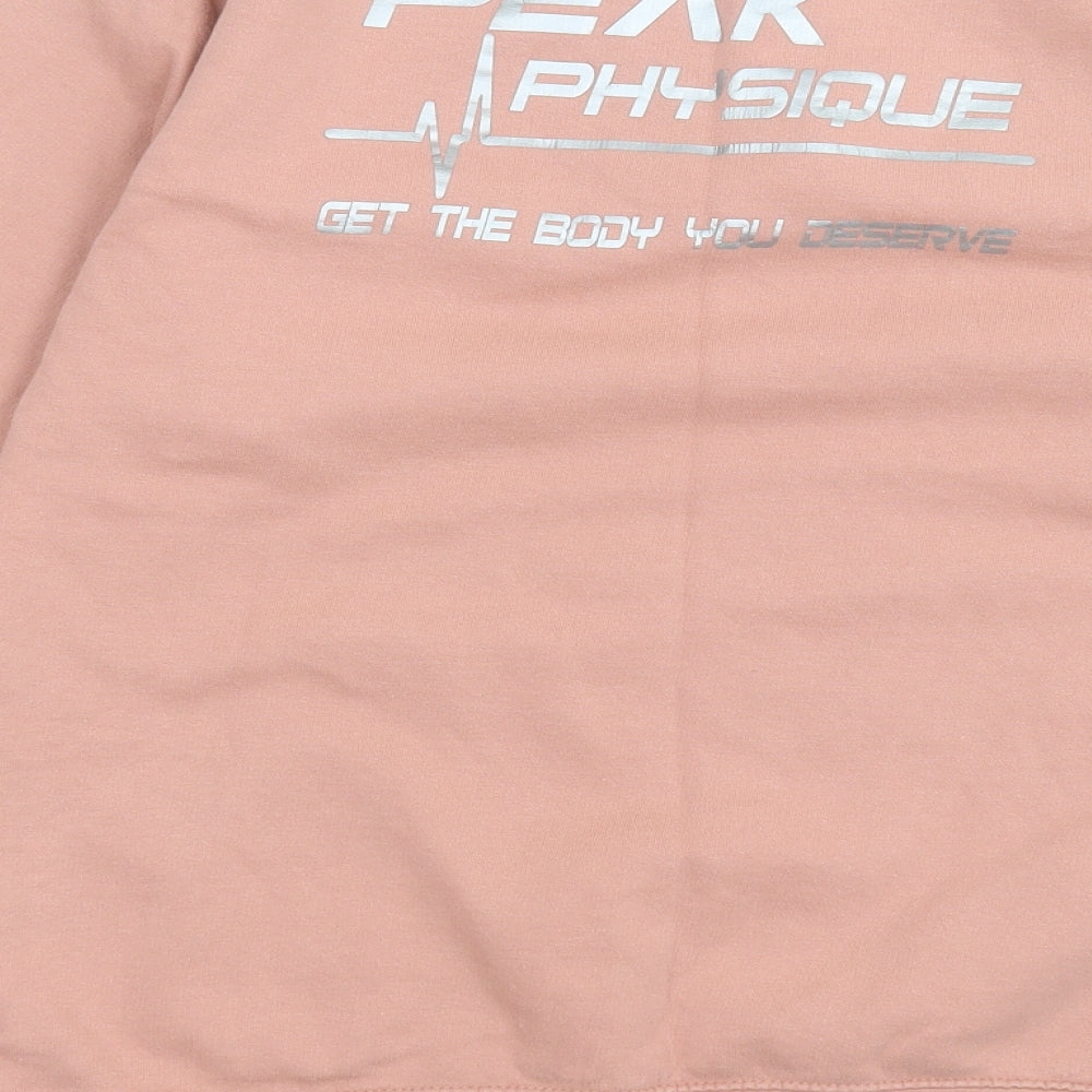 Awdis Womens Pink  Cotton Pullover Sweatshirt Size S  Pullover - peak physique