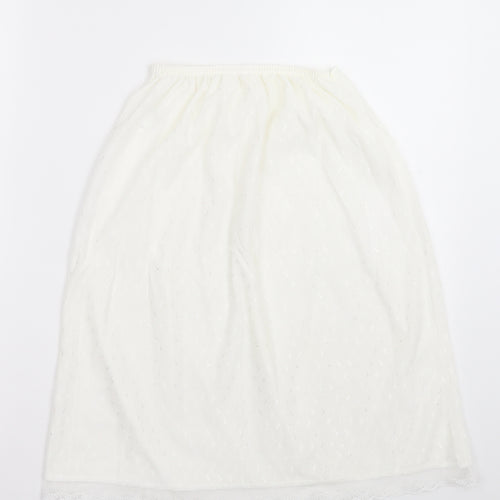 myton Womens White Geometric Nylon A-Line Skirt Size S