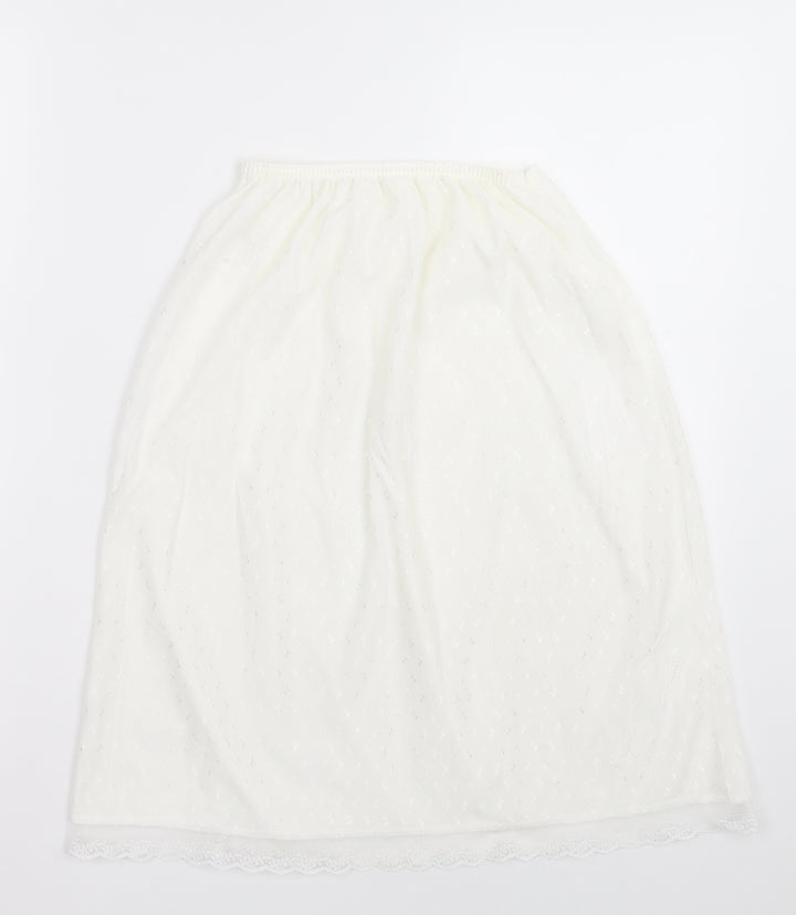 myton Womens White Geometric Nylon A-Line Skirt Size S
