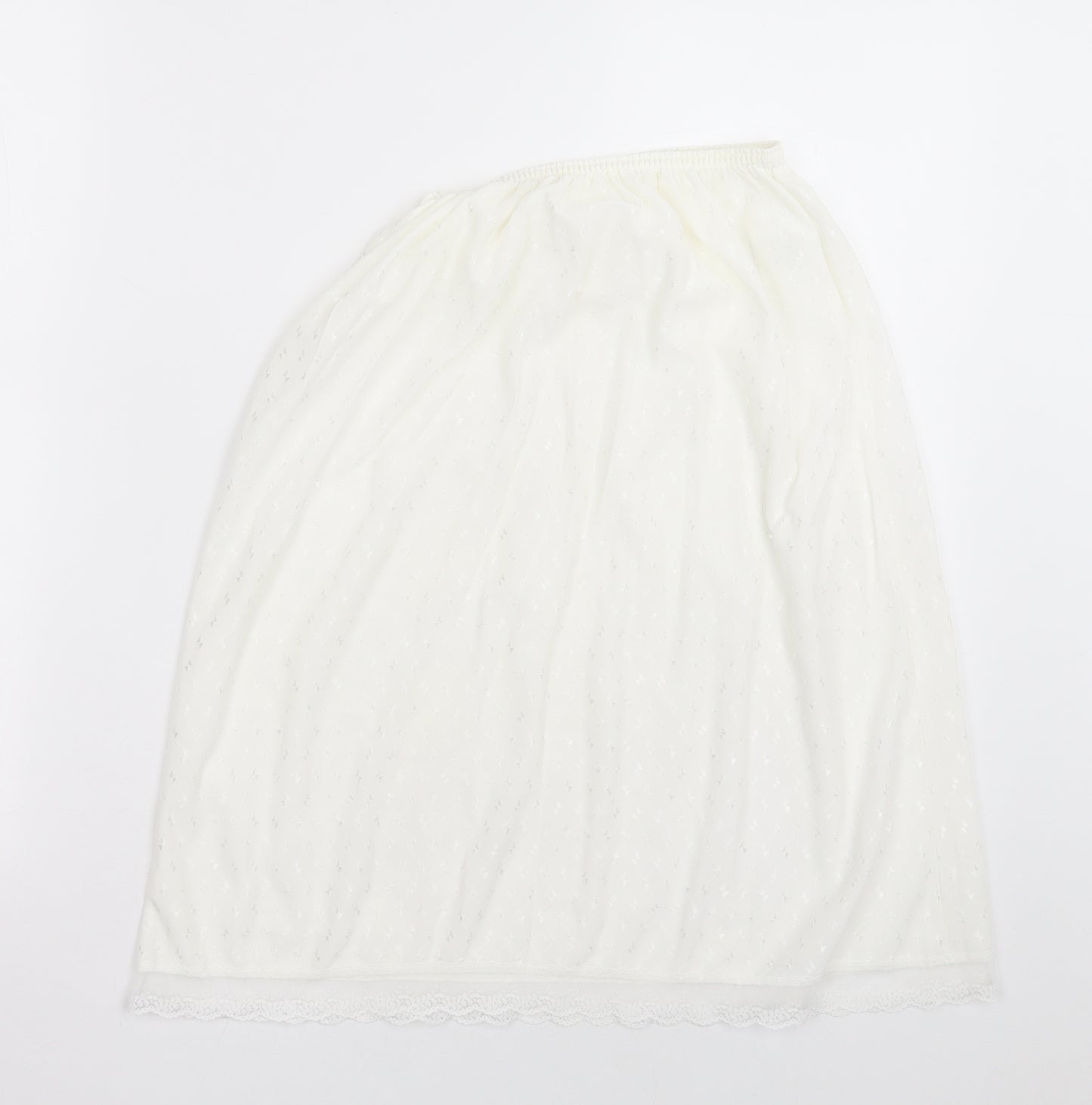 myton Womens White Geometric Nylon A-Line Skirt Size S