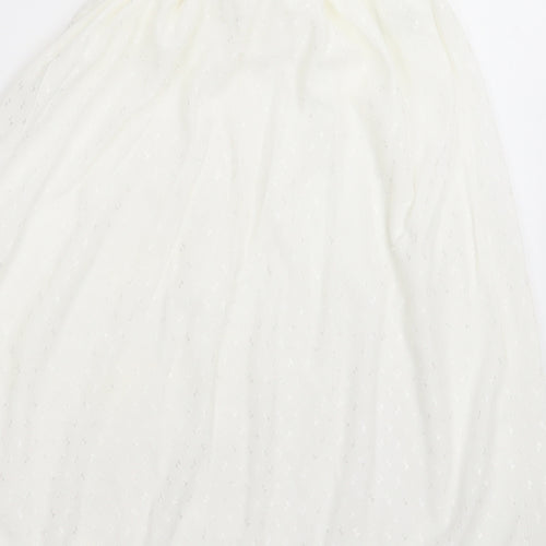 myton Womens White Geometric Nylon A-Line Skirt Size S