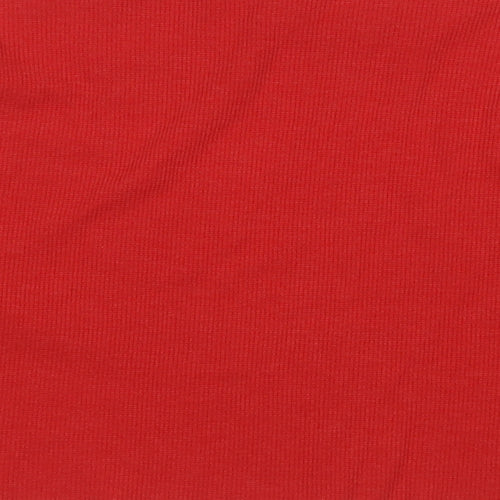 PINK Womens Red Crew Neck  Polyester Pullover Jumper Size L