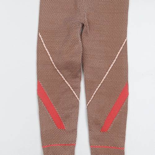 Stradivarius Womens Pink Geometric Polyester Capri Leggings Size S L28 in