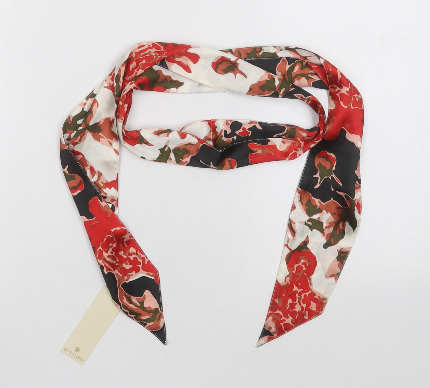 Pieces Womens Red Geometric Polyester  Scarf