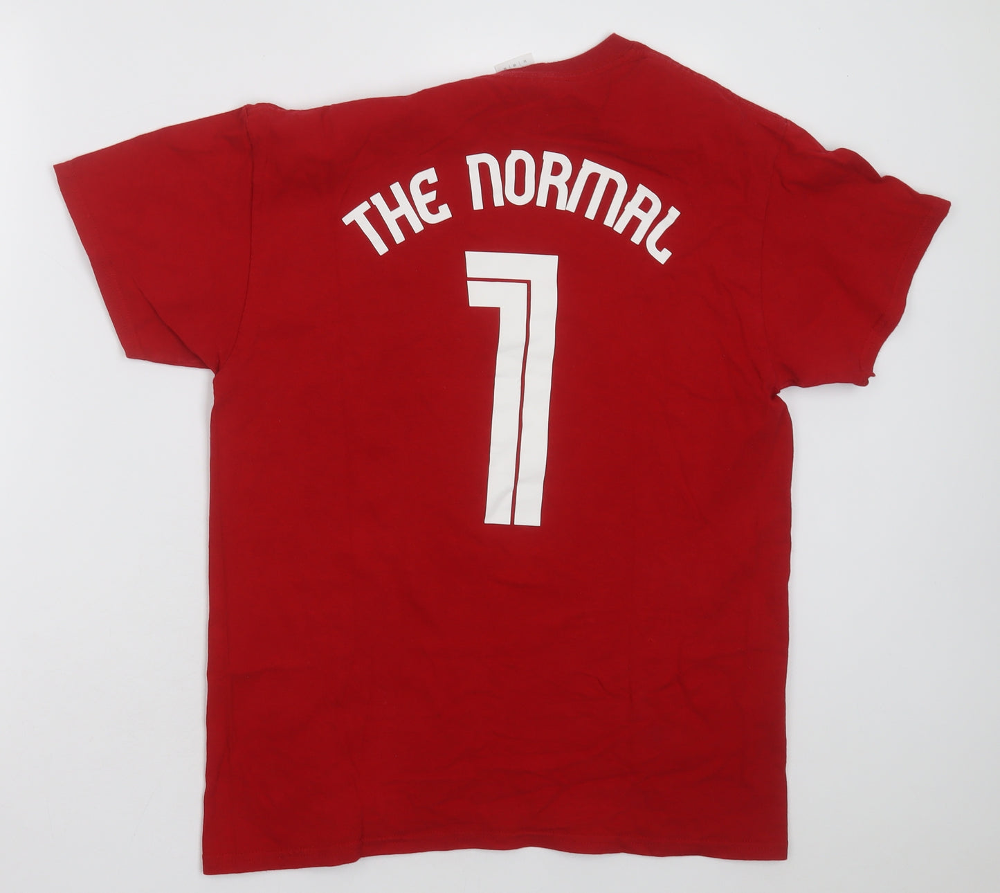 Gildan Mens Red  Cotton  T-Shirt Size M Crew Neck  - the normal one