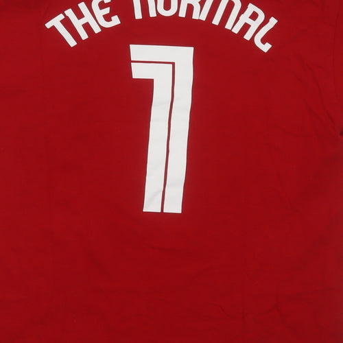 Gildan Mens Red  Cotton  T-Shirt Size M Crew Neck  - the normal one