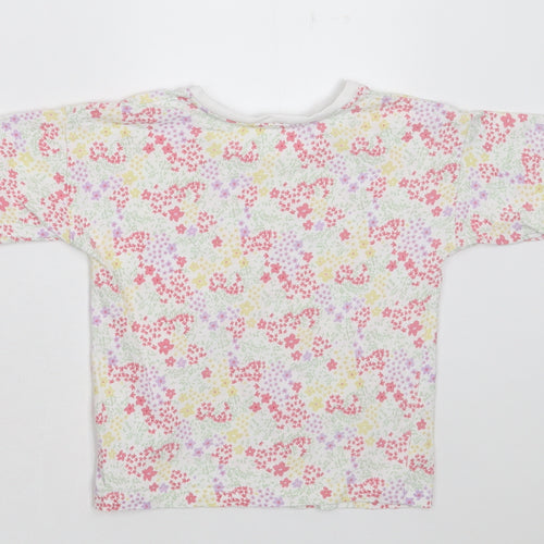 Matalan Girls Multicoloured Floral Cotton Basic T-Shirt Size 2-3 Years Crew Neck Pullover