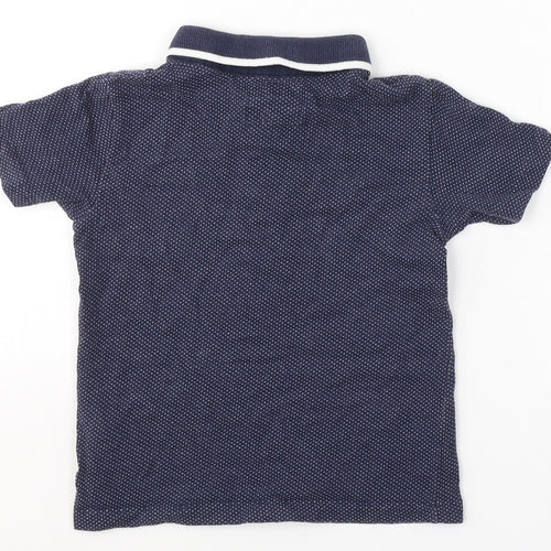 Junior J Boys Blue Spotted Cotton Basic Polo Size 2-3 Years Collared