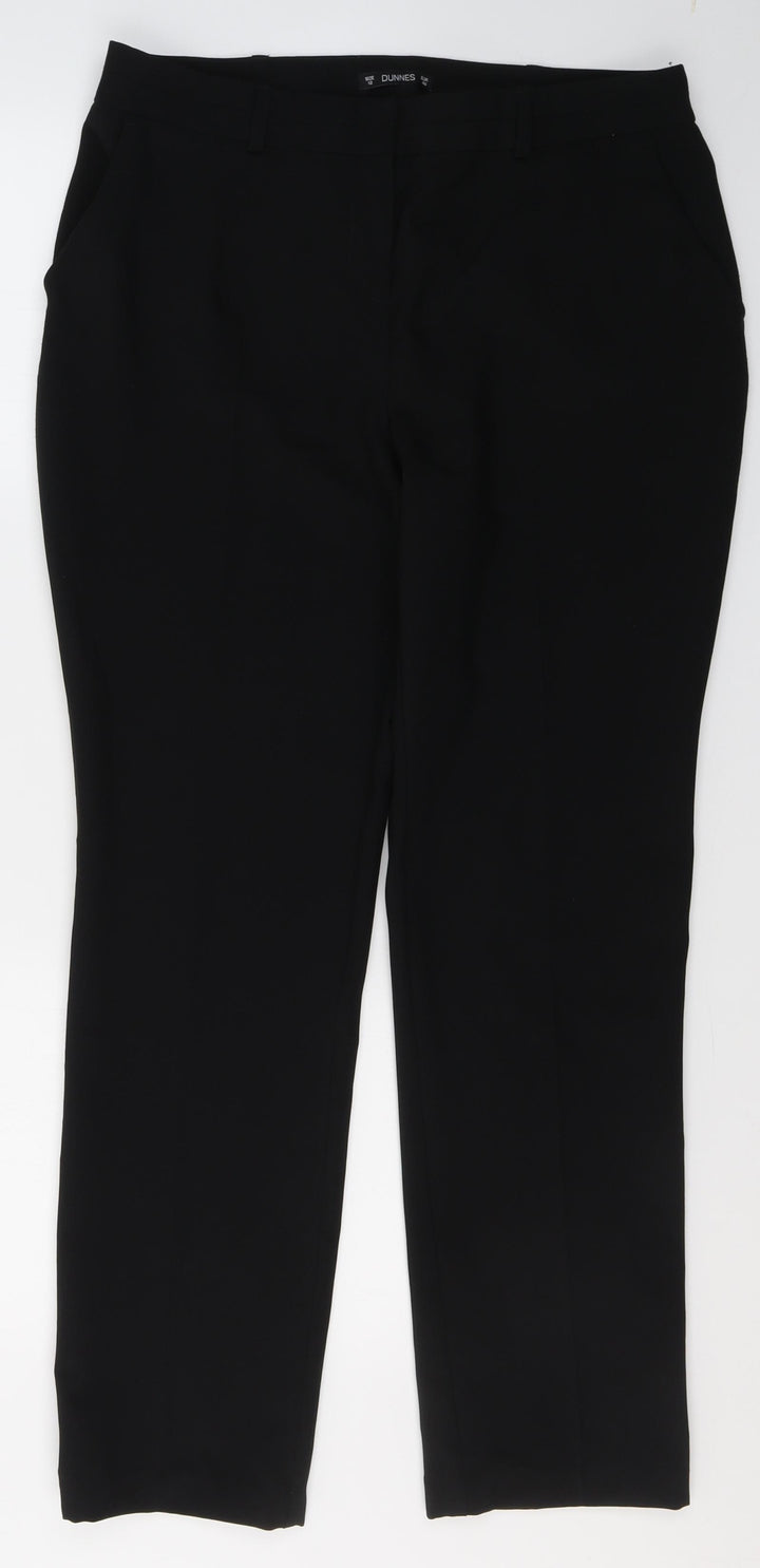 Dunnes Stores Womens Black  Polyester Trousers  Size 12 L29 in Regular