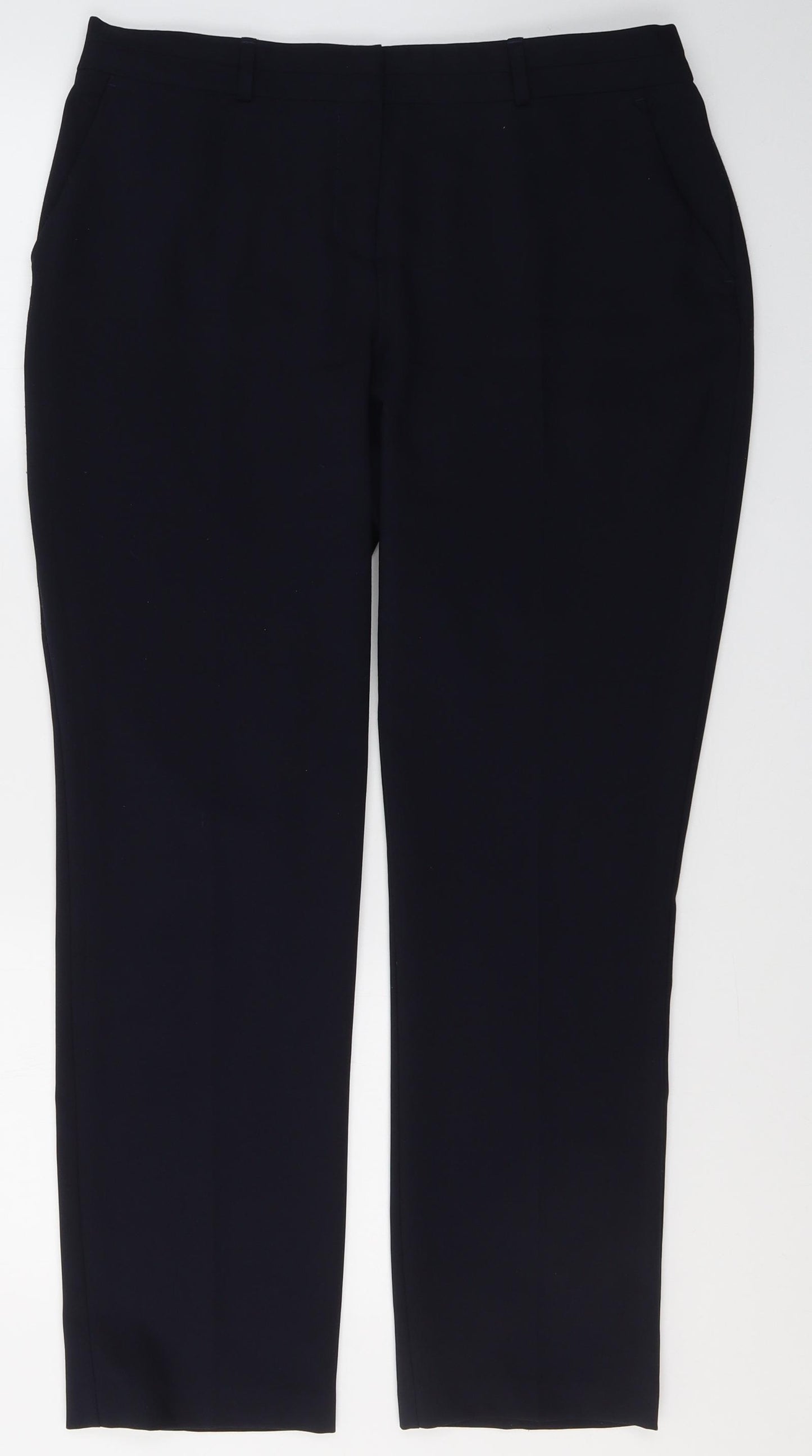 Dunnes Stores Womens Blue  Polyester Trousers  Size 12 L28 in Regular