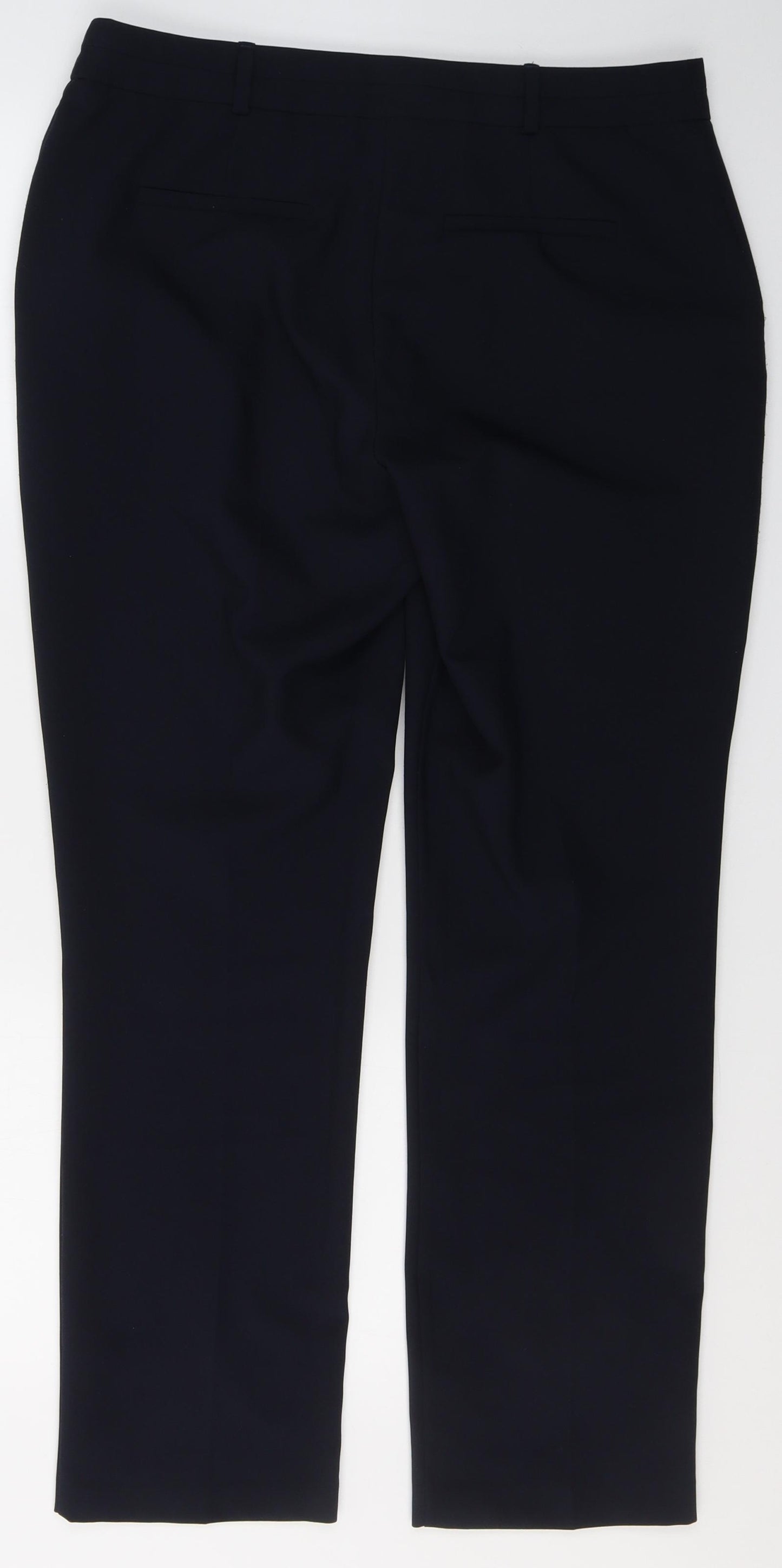 Dunnes Stores Womens Blue  Polyester Trousers  Size 12 L28 in Regular