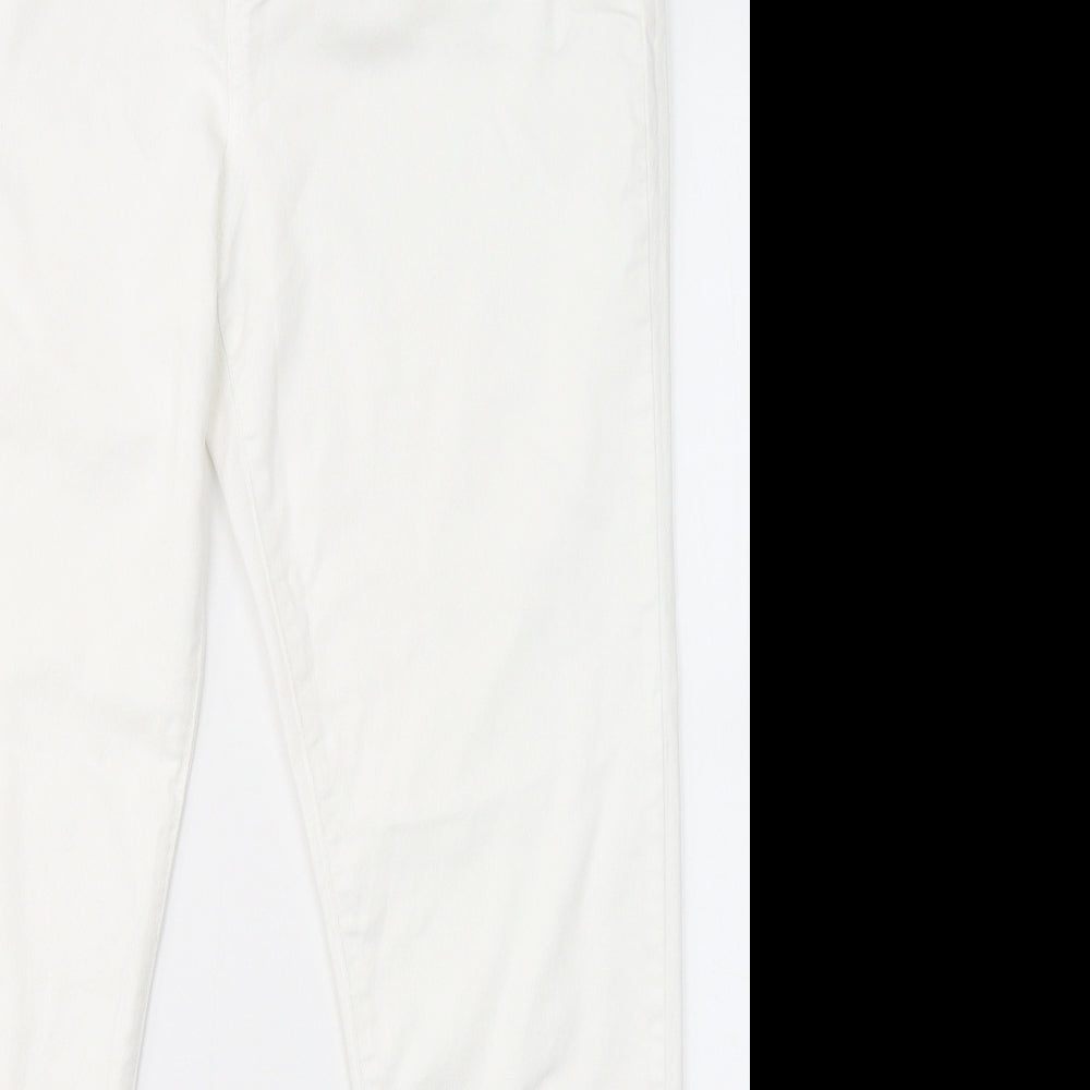 F&F Womens White  Cotton Skinny Jeans Size 16 L29 in Regular Button