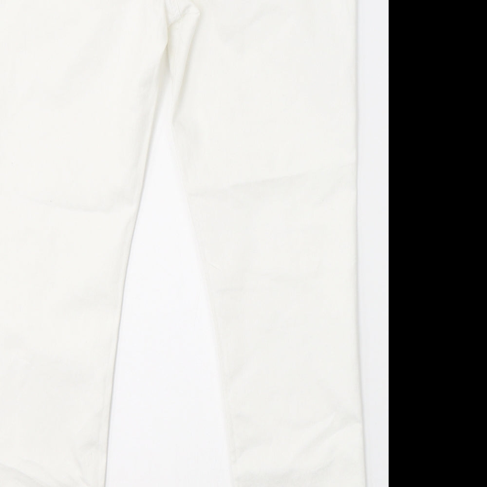 F&F Womens White  Cotton Skinny Jeans Size 16 L29 in Regular Button