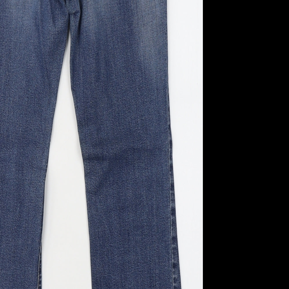 TU Womens Blue  Cotton Flared Jeans Size 14 L28 in Regular Button
