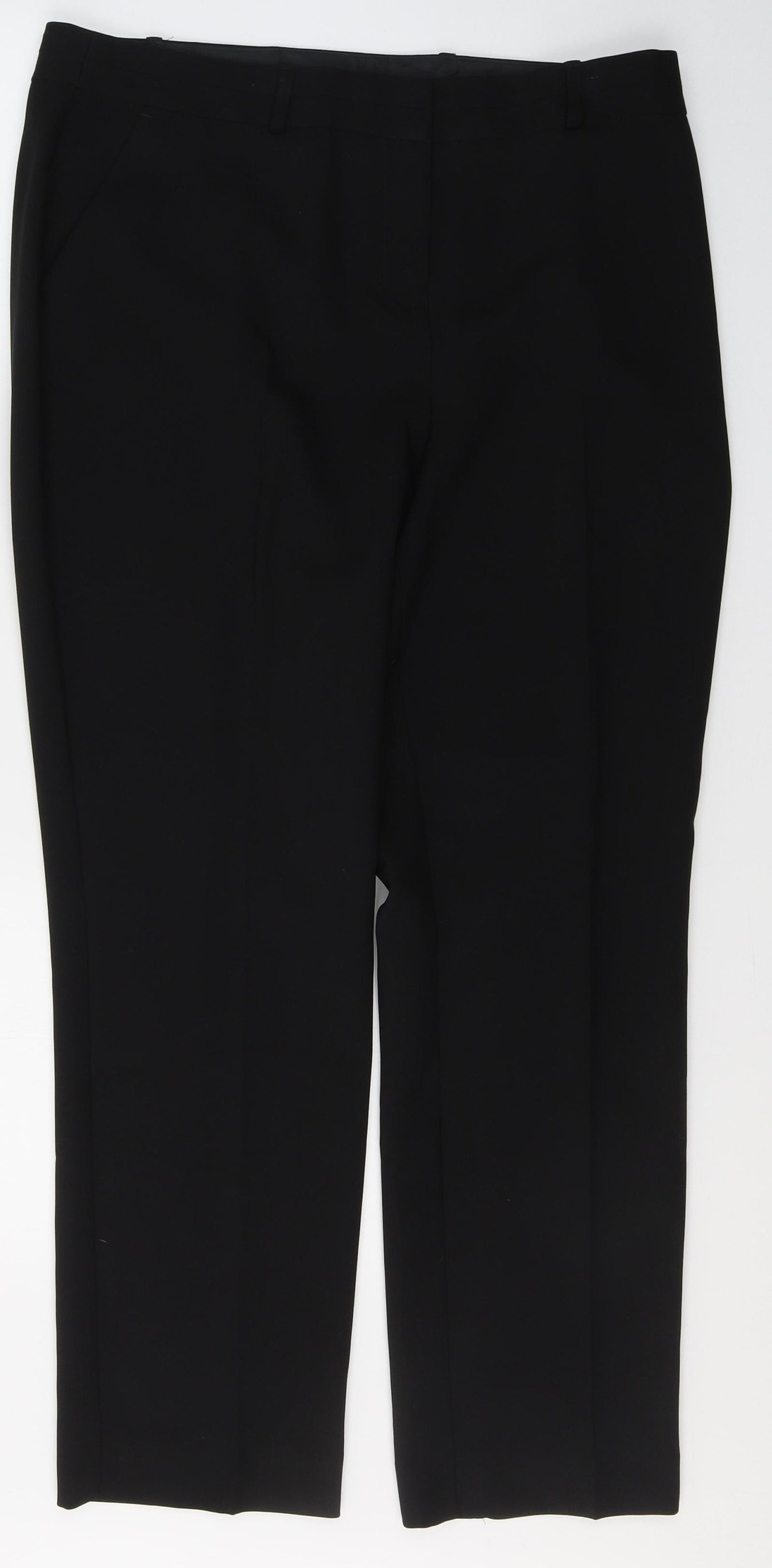 Dunnes Stores Womens Black  Polyester Trousers  Size 14 L29 in Regular