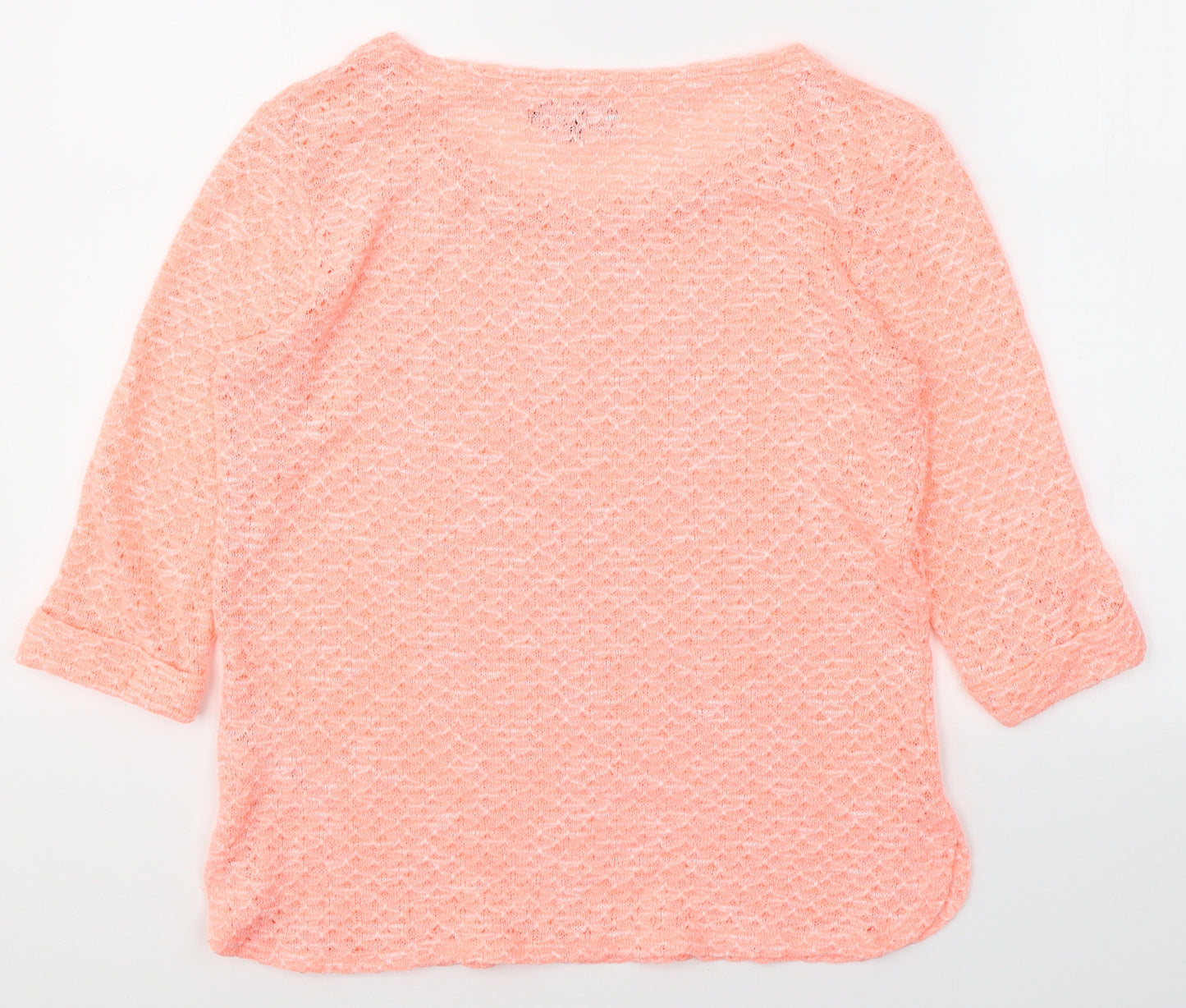 New Look Womens Pink Round Neck  Polyester Pullover Jumper Size 10   - Neon Pink