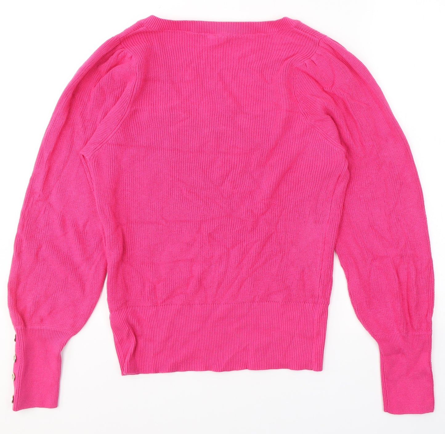 Preworn Womens Pink Round Neck  Cotton Pullover Jumper Size 12
