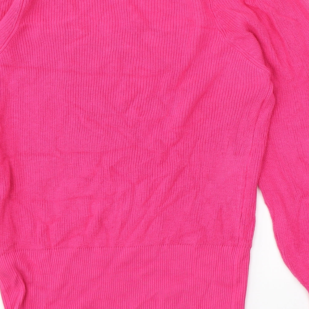 Preworn Womens Pink Round Neck  Cotton Pullover Jumper Size 12