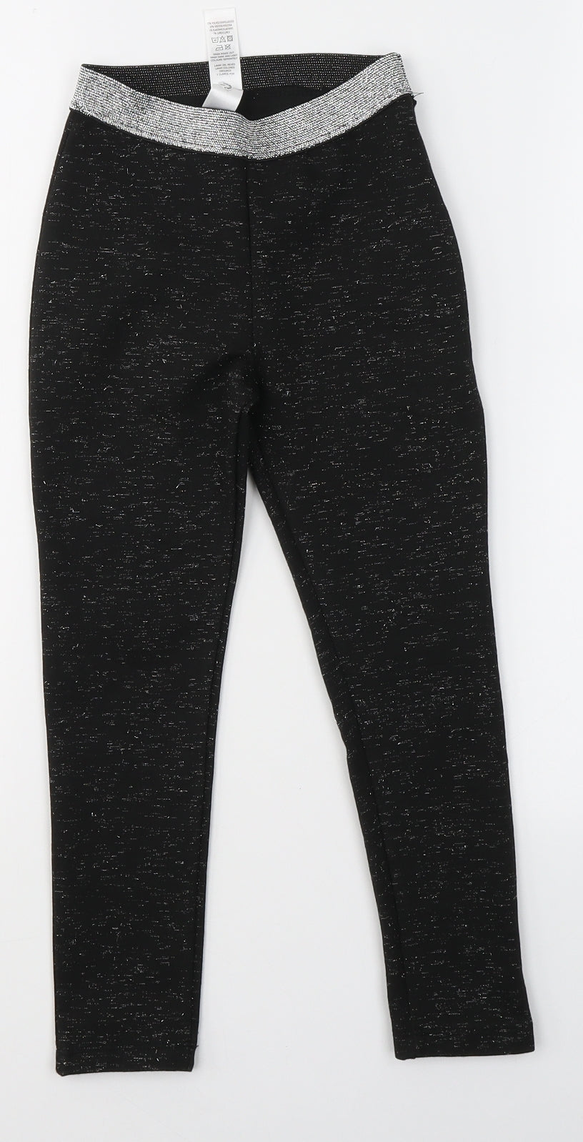 Dunnes Stores Girls Black  Polyester Jegging Trousers Size 6 Years  Regular  - Sparkle