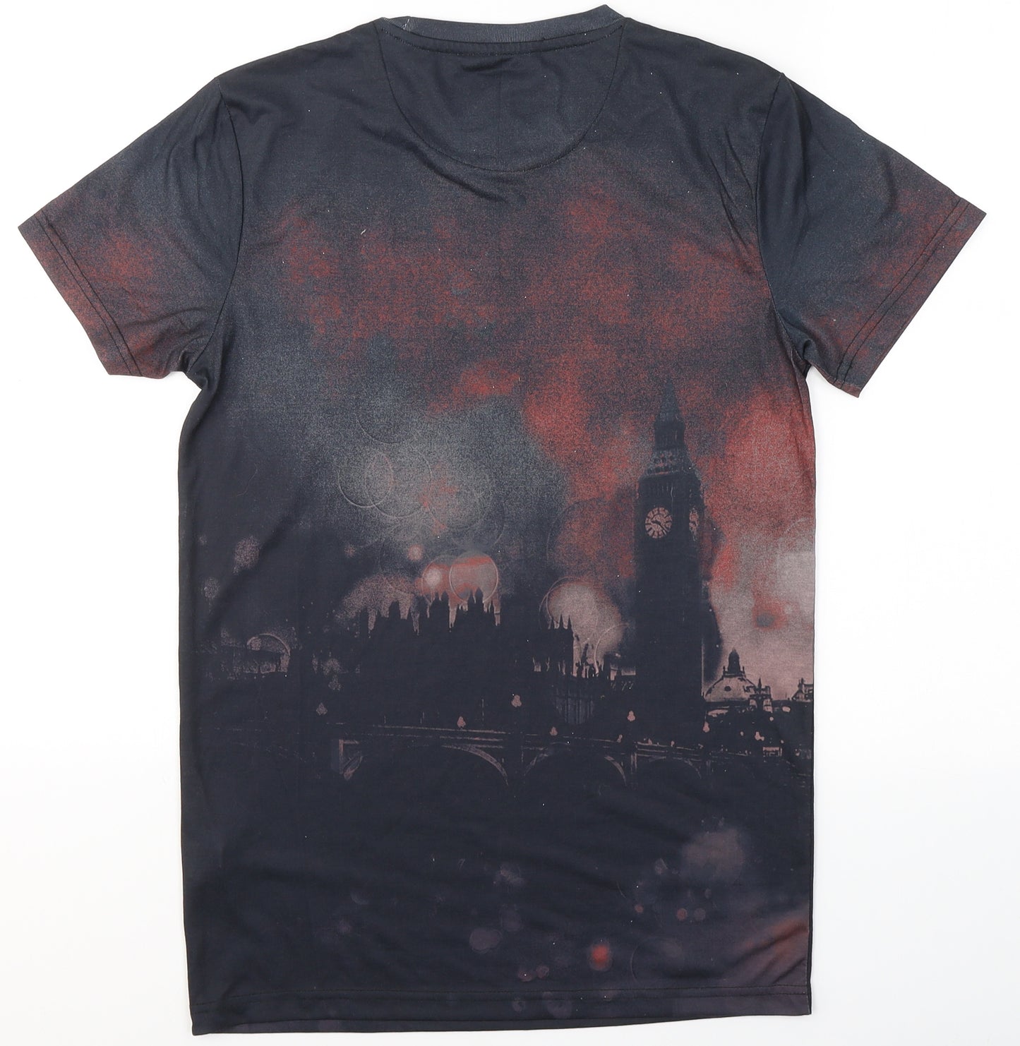 Firetrap Mens Black  Polyester  T-Shirt Size XS Round Neck  - London