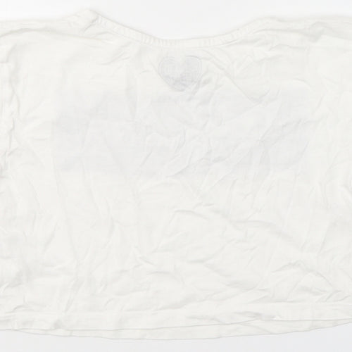 F&F Girls White  Cotton Basic T-Shirt Size 5-6 Years Round Neck  - Amazing