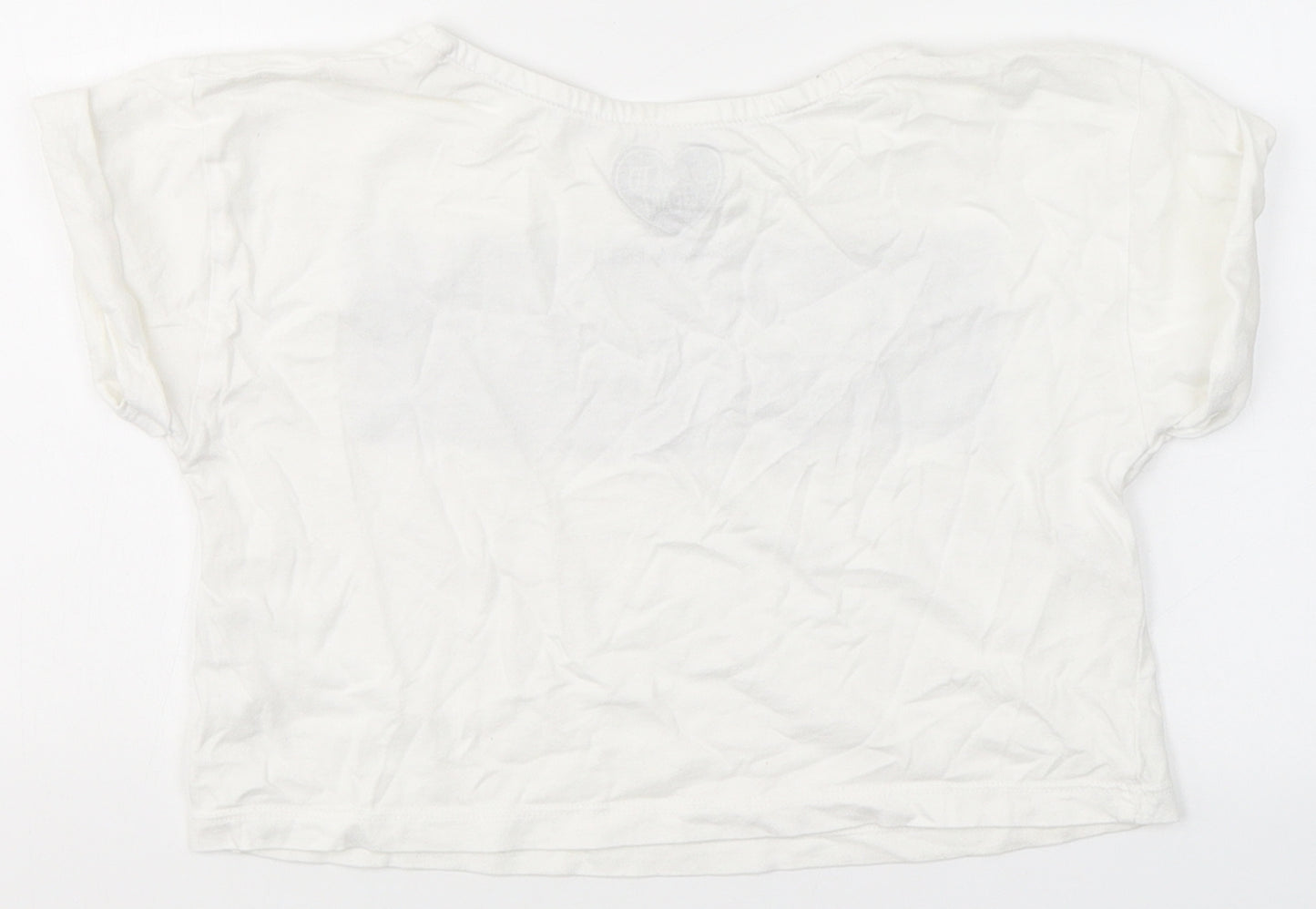 F&F Girls White  Cotton Basic T-Shirt Size 5-6 Years Round Neck  - Amazing