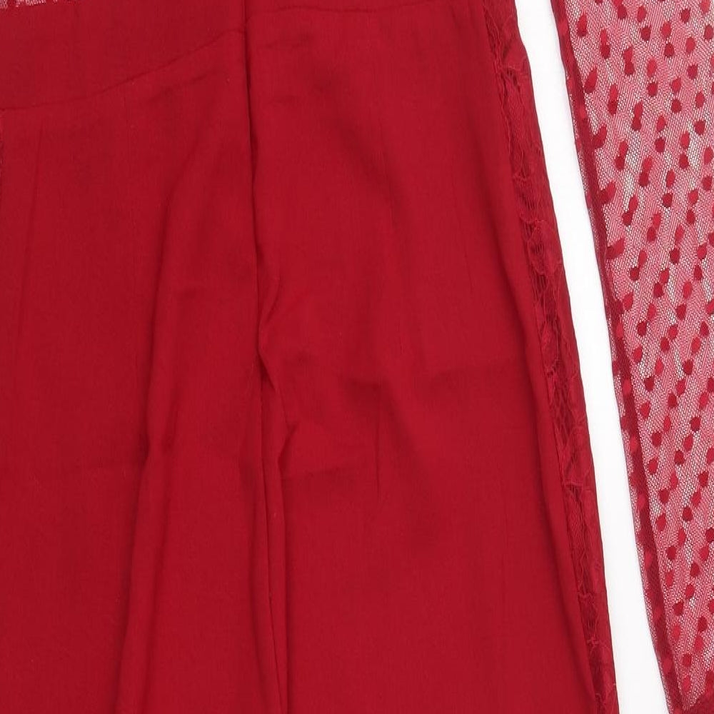 Copperose Womens Red Polka Dot Polyester Jumpsuit One-Piece Size M L26 in Zip