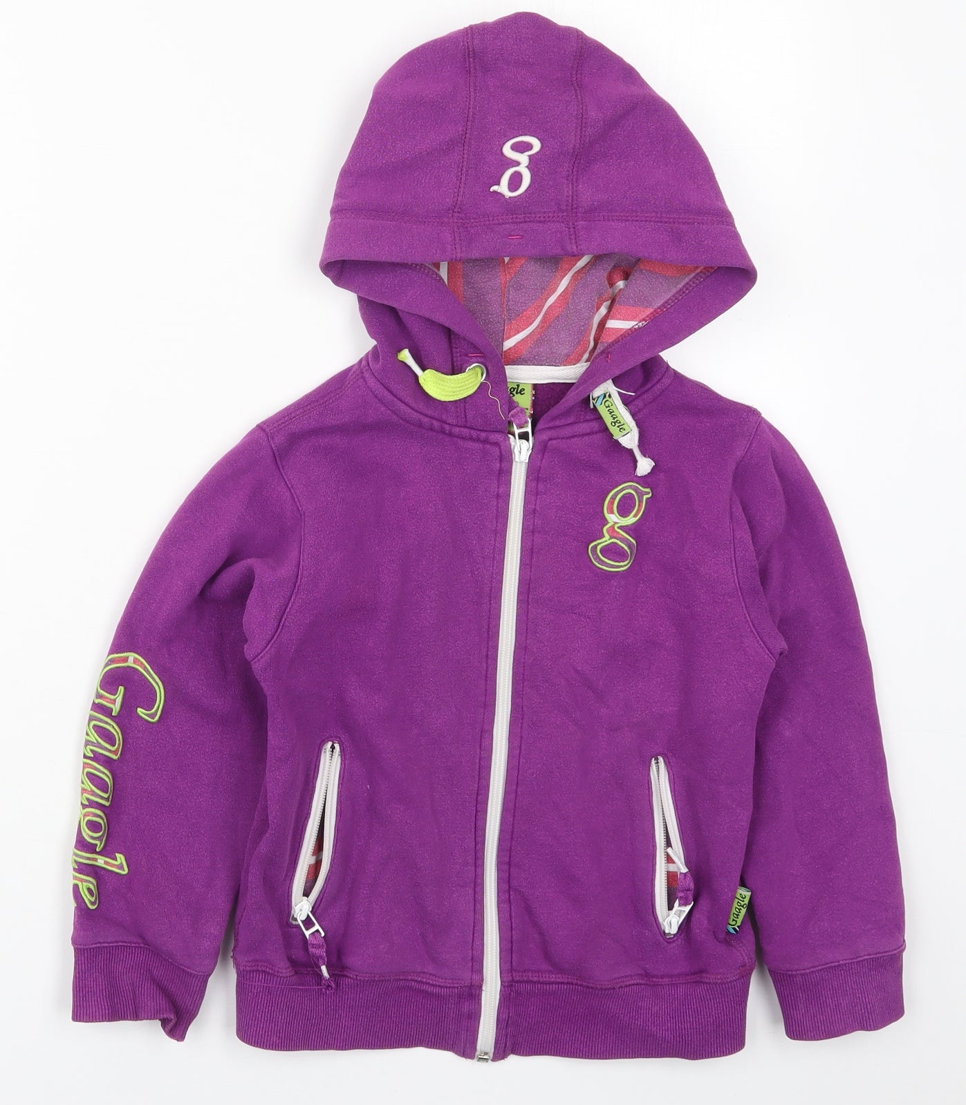 O'Neills Girls Purple  Cotton Full Zip Hoodie Size 5-6 Years  Zip