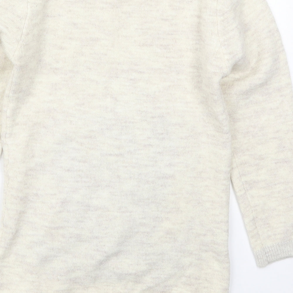 Primark Girls Beige Round Neck  Acrylic Pullover Jumper Size 7-8 Years  Pullover - Penguins