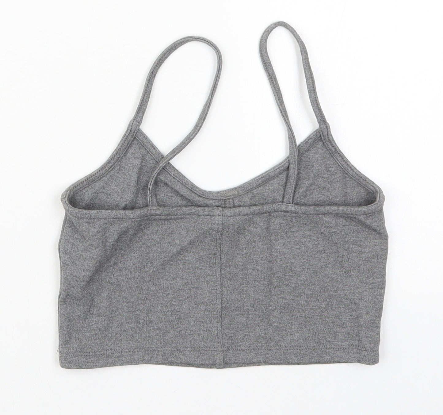 Topshop Womens Grey  Viscose Cropped Tank Size 8 V-Neck