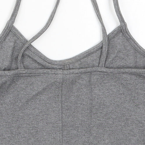 Topshop Womens Grey  Viscose Cropped Tank Size 8 V-Neck