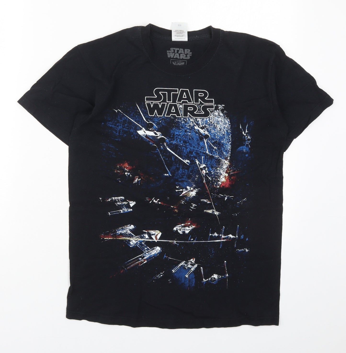Fruit of the Loom Mens Black  Cotton  T-Shirt Size S Crew Neck  - Star Wars