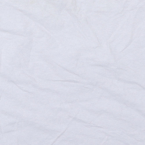 Pull&Bear Womens Blue Striped Cotton Cropped T-Shirt Size XS Crew Neck