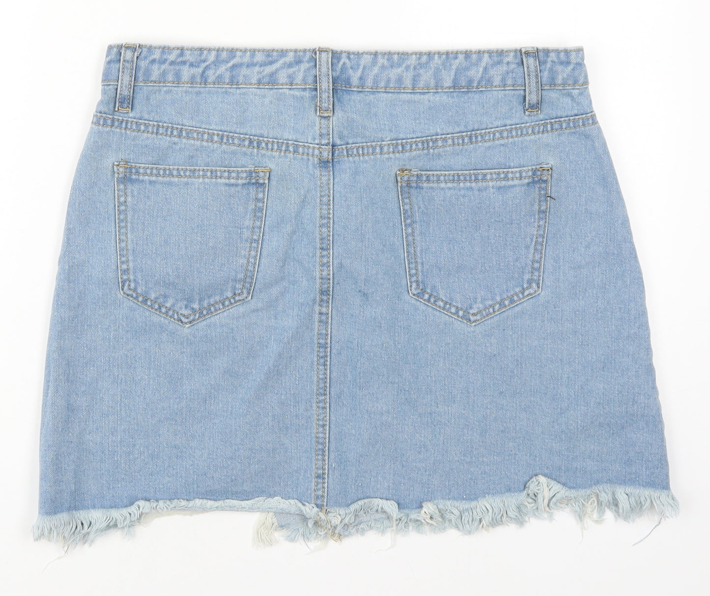 SheIn Womens Blue  Cotton Mini Skirt Size XL   Button