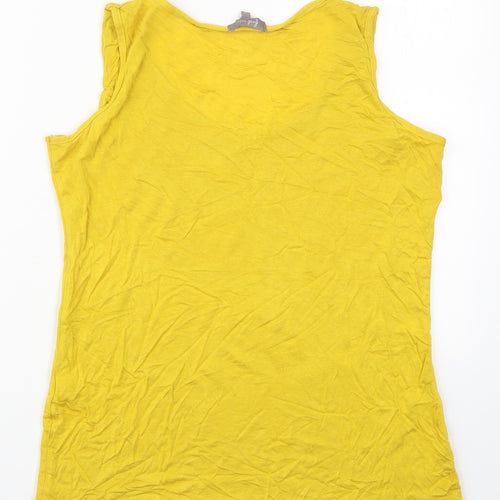 Forst Avenue Womens Yellow  Viscose Basic Tank Size 12 Round Neck