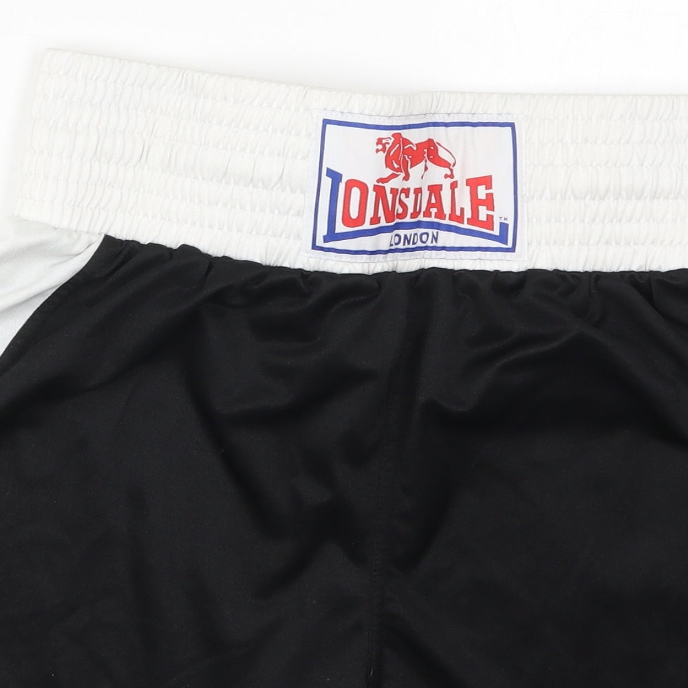 Lonsdale Mens Black  Polyester Sweat Shorts Size S L6 in Regular Drawstring