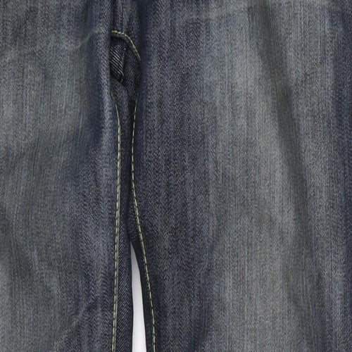 Crosshatch Mens Blue  Cotton Straight Jeans Size 30 L30 in Regular Button