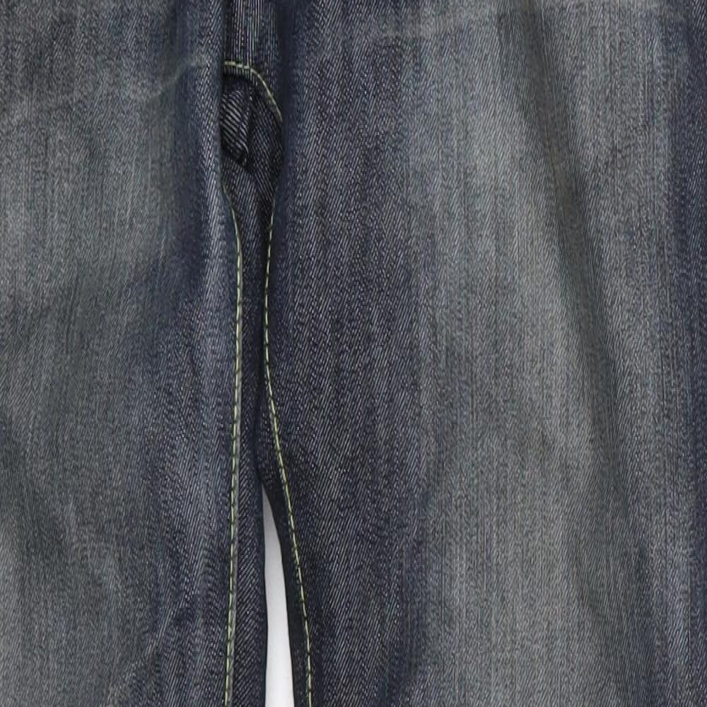 Crosshatch Mens Blue  Cotton Straight Jeans Size 30 L30 in Regular Button
