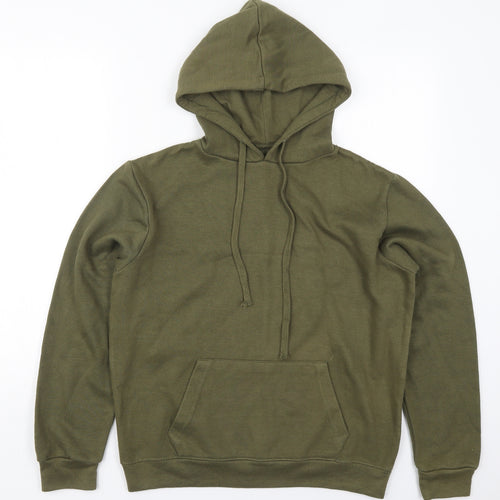 Boohoo Womens Green  Cotton Pullover Hoodie Size 6  Pullover