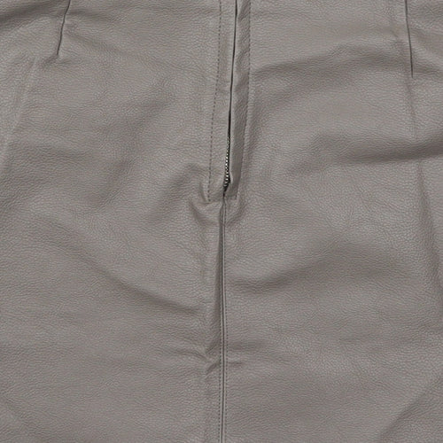 Atmosphere Womens Grey  Polyurethane A-Line Skirt Size 8   Zip