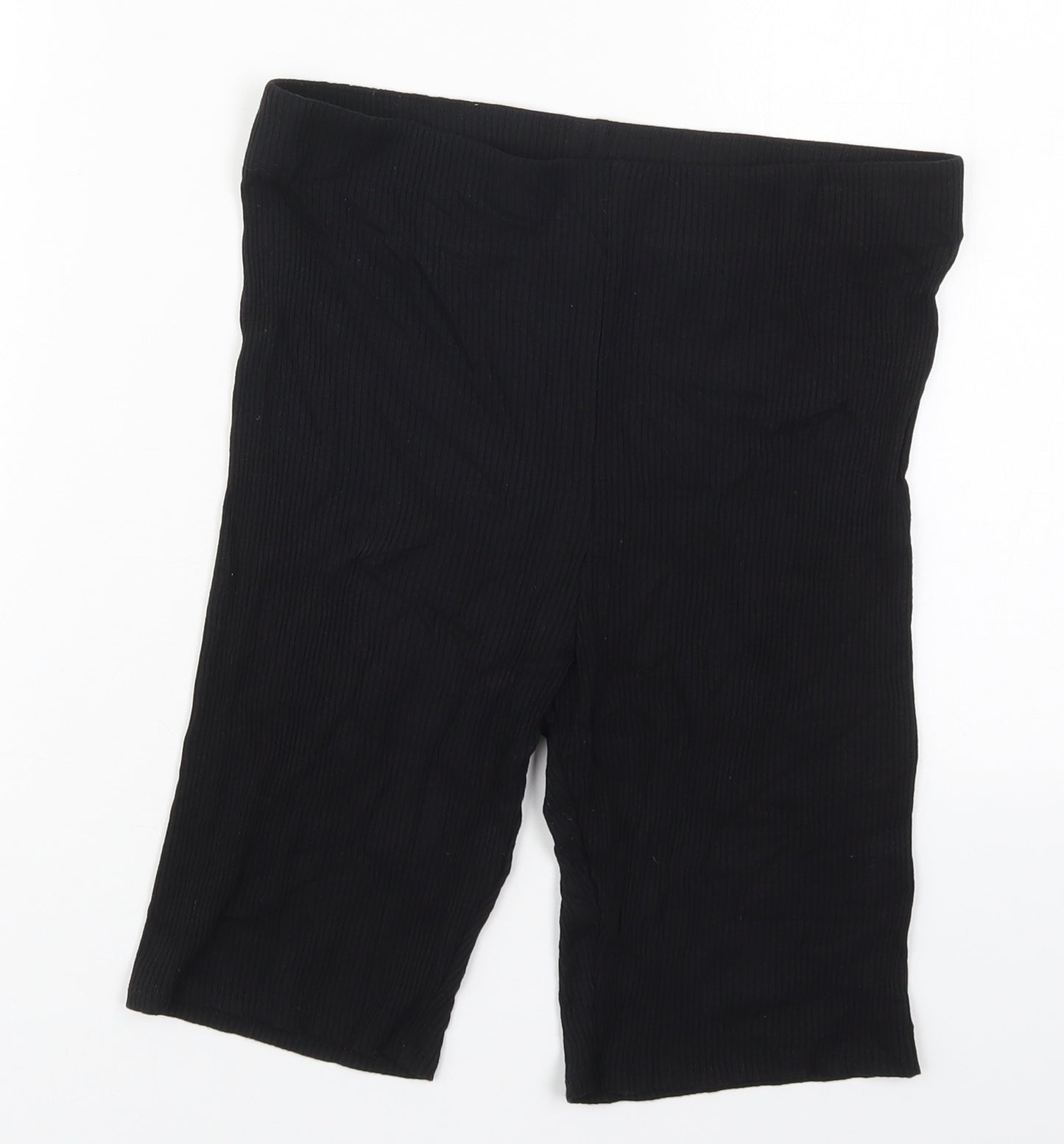 H&M Womens Black  Viscose Biker Shorts Size M L8.5 in Regular