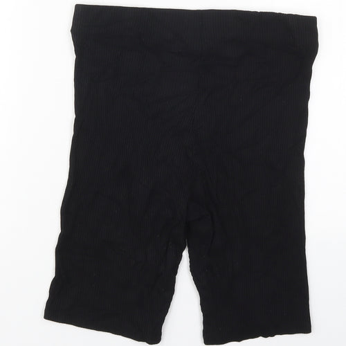 H&M Womens Black  Viscose Biker Shorts Size M L8.5 in Regular
