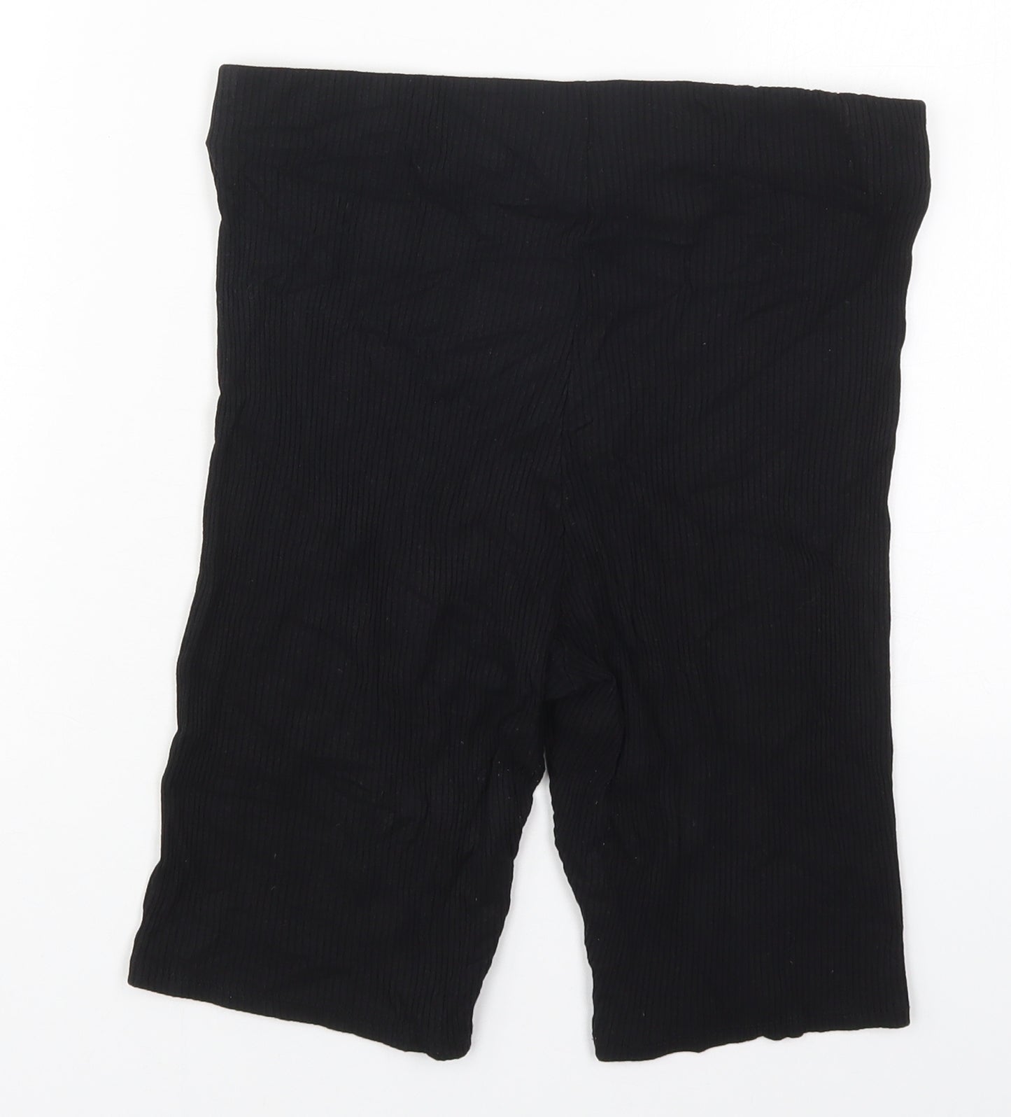 H&M Womens Black  Viscose Biker Shorts Size M L8.5 in Regular