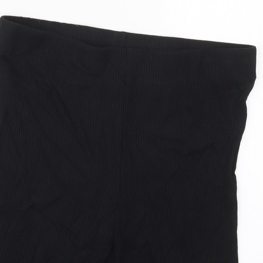 H&M Womens Black  Viscose Biker Shorts Size M L8.5 in Regular