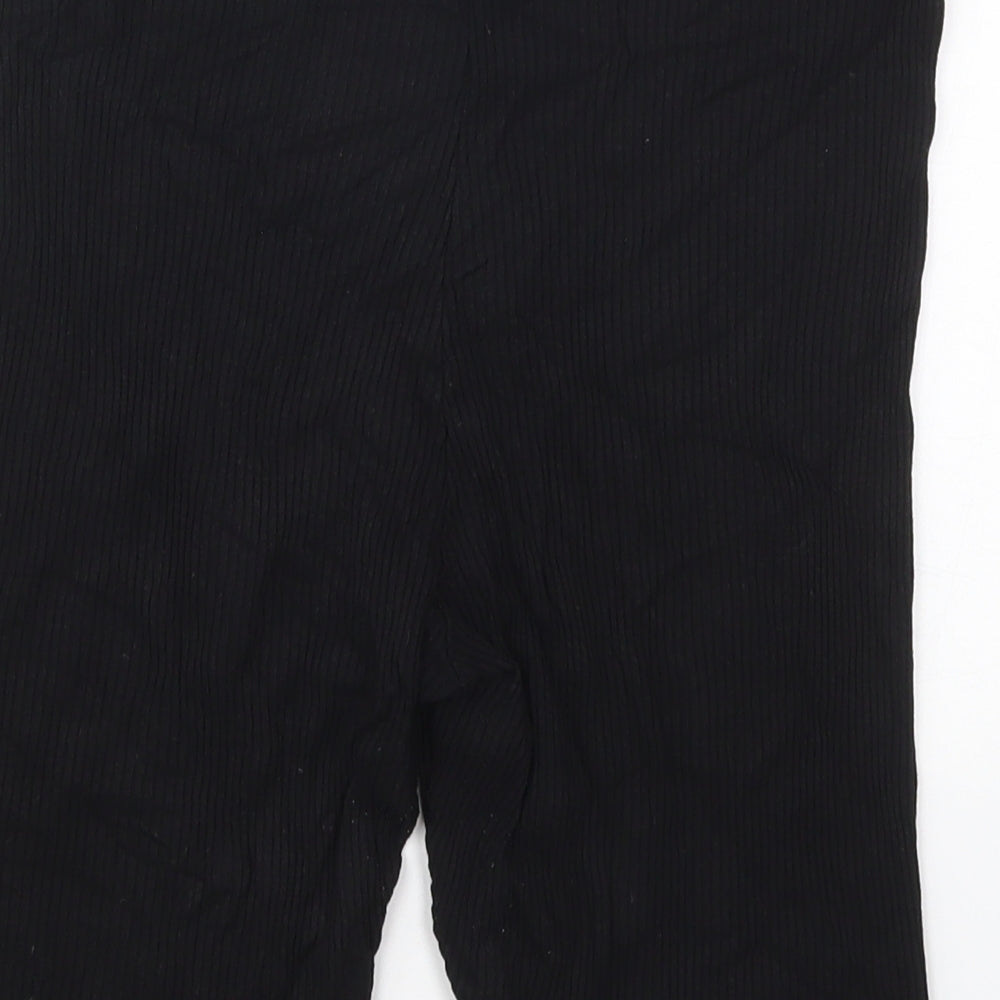 H&M Womens Black  Viscose Biker Shorts Size M L8.5 in Regular